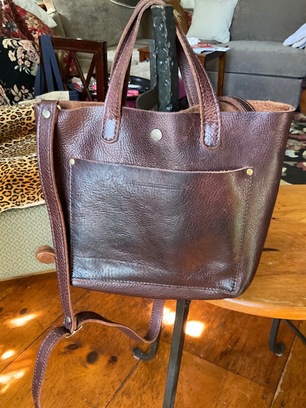 Portland leather goods MINI CROSSBODY TOTE in Nutmeg - Picture 4 of 13